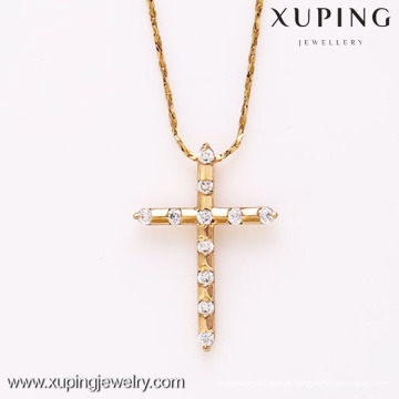 31733-Xuping imagem de jóias religiosas de ouro jesus pingente de cruz